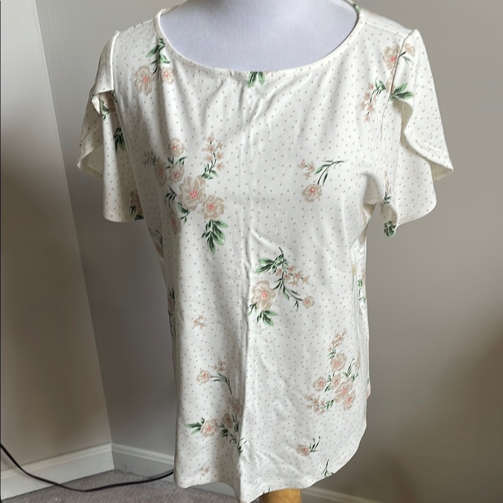 Ann Taylor Factory White and Green top